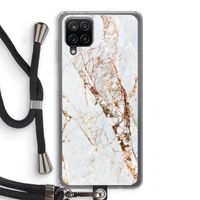 Goud marmer: Samsung Galaxy A12 Transparant Hoesje met koord