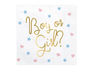 Gender Reveal 'Boy or Girl' servetten