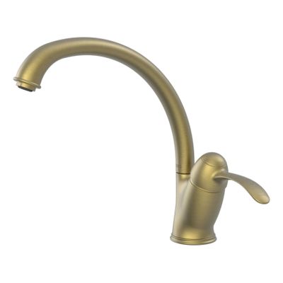 Keukenkraan Tres Clasic | Opbouw | 360° Draaibaar | Mengkraan | 1-hendel | Rond | Messing mat