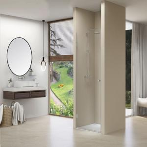 Nisdeur Van Rijn Draaideur 8 mm Met Vaste Wand 87x200 cm Chroom Incl Zwart Muurprofiel van Rijn
