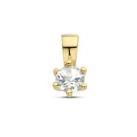 Vergulde Zilveren Hanger Geboortesteen Aquamarijn Maart 10x5mm