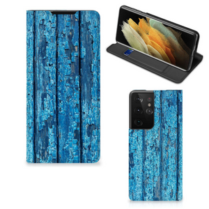 Samsung Galaxy S21 Ultra Book Wallet Case Wood Blue