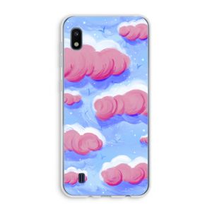 Roze wolken met vogels: Samsung Galaxy A10 Transparant Hoesje