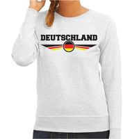 Duitsland / Deutschland landen trui met Duitse vlag grijs voor dames 2XL  -