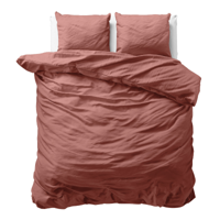 Sale: -50% | Dekbedovertrek Katoen Uni - Roze - Lits-Jumeaux (240x220 Cm) - Roze Katoen - Effen - Sleeptime - Dekbed-Discounter.nl