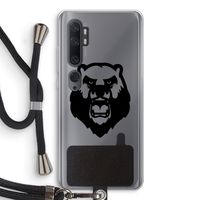 Angry Bear (black): Xiaomi Mi Note 10 Transparant Hoesje met koord
