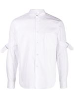 Black Comme Des Garçons chemise en coton à détails de boucles - Blanc