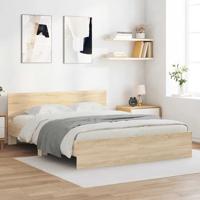 Bedframe met hoofdeinde sonoma eikenkleurig 140x200 cm
