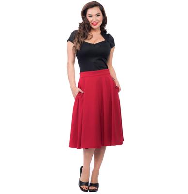 Pocket High Waist Thrills Skirt Red-M