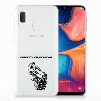 Samsung Galaxy A20e Silicone-hoesje Gun Don't Touch My Phone Samsung Galaxy A20e Silicone-hoesje Gun Don't Touch My Phone