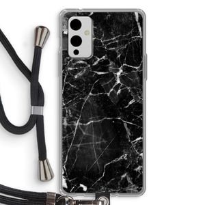 Zwart Marmer 2: OnePlus 9 Transparant Hoesje met koord