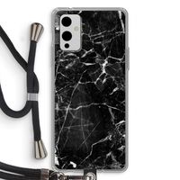 Zwart Marmer 2: OnePlus 9 Transparant Hoesje met koord