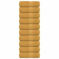 VidaXL Zeepdoekjes 10 st 30x30 cm 360 g/m² 100% katoen goudkleurig