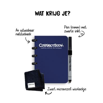 Correctbook Original Midnight Blue A6 -Gelinieerd - Uitwisbaar / Herschrijfbaar Notitieboek