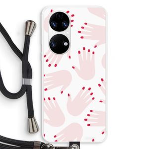 Hands pink: Huawei P50 Transparant Hoesje met koord