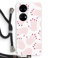 Hands pink: Huawei P50 Transparant Hoesje met koord