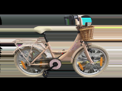 Bikefun Kinderfiets girly 18 inch - met mandje en remnaaf - roze