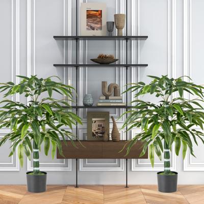 Set van 2 Kunstplanten 100 cm Kunstboom met Pot Stammen en Verstelbare Takken Kunstplant voor Thuis Kantoor Bamboedecoratie
