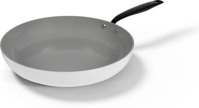 BE Living Koekenpan ø 30 cm - keramische anti-aanbaklaag - PFAS-vrij - geschikt voor alle warmtebronnen - wit