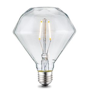 Edison Vintage E27 LED filament lichtbron Diamond | D95 11.2/11.2/13.8cm | Helder | geschikt voor E27 fitting | 2W 160lm 2700K | warm wit licht