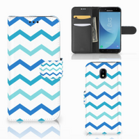 Samsung Galaxy J5 2017 Telefoon Hoesje Zigzag Blauw