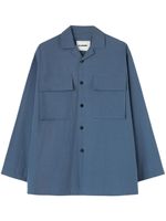 Jil Sander chemise en coton à patch logo - Bleu