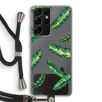 Lange bladeren: Samsung Galaxy S21 Ultra Transparant Hoesje met koord
