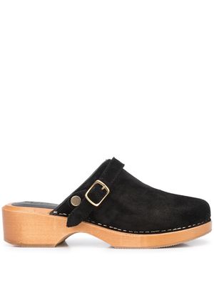 RE/DONE mules en daim à boucle - Noir