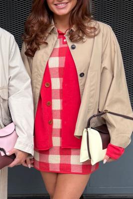 Guest In Residence jurk Gingham Polo W41822AF scarlet/mist