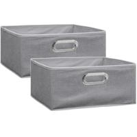 Opbergmand/kastmand - Set van 2x stuks - grijs - linnen - 14 liter - 31 x 31 x 15 cm - Opbergbox - V