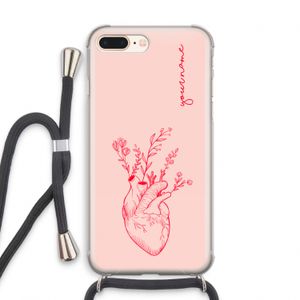 Blooming Heart: iPhone 8 Plus Transparant Hoesje met koord