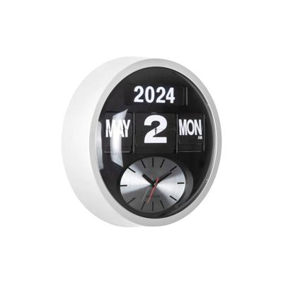 Wandklok Round Flip Wit