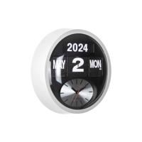 Wandklok Round Flip Wit