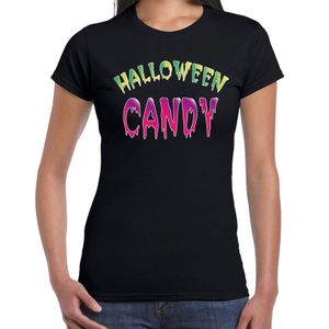 Halloween candy snoepje verkleed t-shirt zwart voor dames