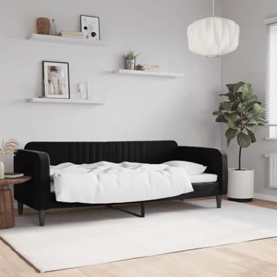 Slaapbank 80x200 cm fluweel zwart