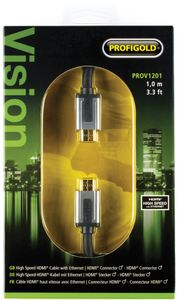 Profigold 1m HDMI 1.4 HDMI kabel HDMI Type A (Standaard) Zwart, Zilver
