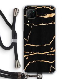 Gouden marmer: Huawei P40 Lite Transparant Hoesje met koord