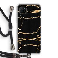 Gouden marmer: Huawei P40 Lite Transparant Hoesje met koord