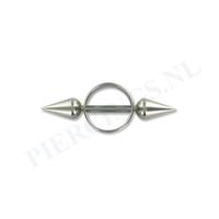 Tepelpiercing shield ronde spikes S