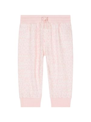 Dolce & Gabbana Kids legging à logo imprimé - Rose