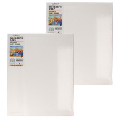 Benson Schildersdoek - 2x - 40 x 50 cm - blanco canvas - katoen - 280 grams