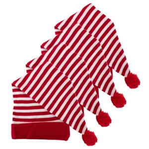 Carnaval Slaapmuts volwassenen - 4x - rood en wit - acryl stof - verkleed accessoires