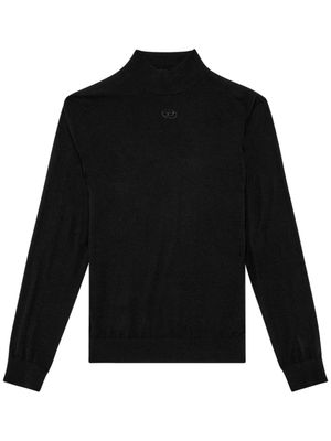 Diesel pull en laineK-Gil à logo brodé - Noir