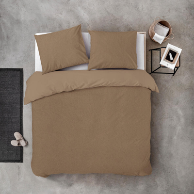 Dekbedovertrek Soft & Fluffy - Taupe - Eenpersoons (140x200 Cm) - Taupe Microvezel - Effen - Byrklund - Dekbed-Discounter.nl