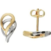 Glow 206.0438.00 Oorknoppen Fantasie geel-en witgoud-zirconia