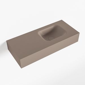 MONDIAZ LEX Smoke vrijhangende solid surface wastafel 70cm. Positie wasbak rechts