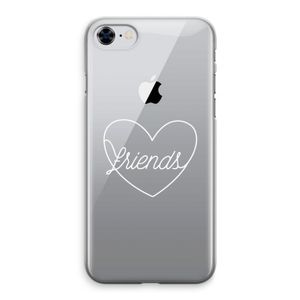 Friends heart pastel: iPhone 8 Transparant Hoesje