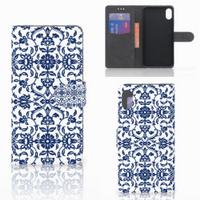 Apple iPhone Xs Max Hoesje Flower Blue - thumbnail