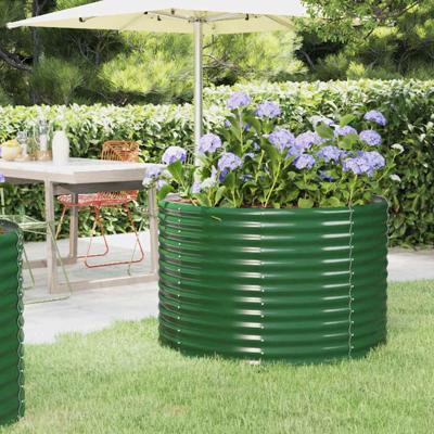 Plantenbak 100x100x68 cm gegalvaniseerd staal groen