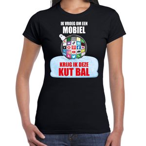 Kut Kerstbal shirt / Kerst outfit Ik vroeg om een mobiel krijg ik deze kut bal zwart voor dames